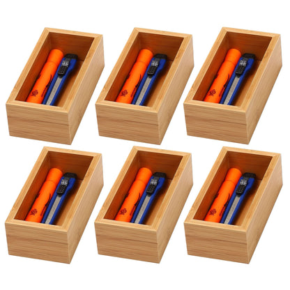 YBM Home Bamboo Drawer Organizer Storage Box for Kitchen Drawer, Junk Drawer, Office, Bedroom