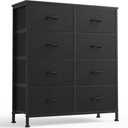 OLIXIS 8 Drawer Storage Dresser for Bedroom, Black Closet Organizers Units