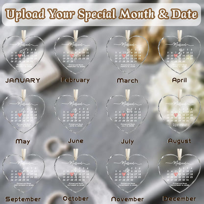 First Christmas Married Ornament 2025, Custom Wedding Crystal Glass Ornament with Photo, Name or Date, Personalized Wedding or Bridal Shower Gifts for Newlyweds