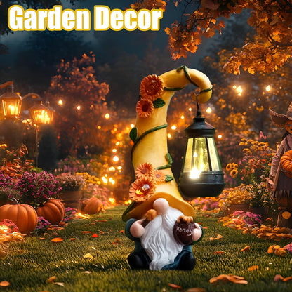 Fall Decorations for Home Porch 12" Solar Fall Gnome Sunflower Garden Statues Honey Bee Jar Decor with LED Lantern Outdoor Gnomes Decorations Patio Yard Balcony Art Birthday Gifts for Mom Grandma