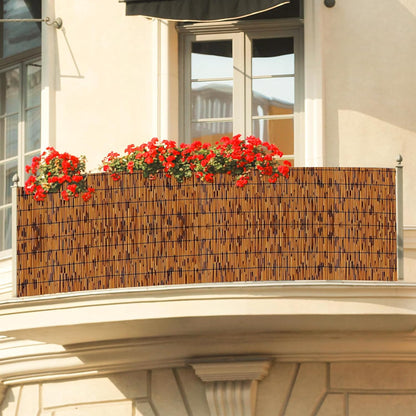 Bamboo Reed Fencing, Light Russet Bamboo Screens Outdoor for Patio, Decorative Balcony Privacy Screen Reed Fence Rolls Curtains for Garden Backyard, 3 x 6.6 FT