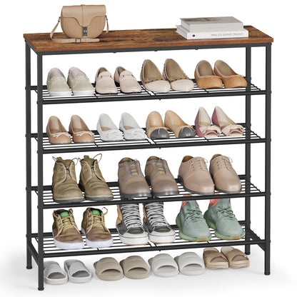VASAGLE Shoe Rack, Shoe Storage Rack for Closet, Entryway, Living Room, Free Standing Metal