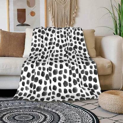 HGOD DESIGNS Watercolor Polka Dot Flannel Fleece Bed Blanket Throw Blanket Lightweight Cozy Plush Blanket for Bedroom Living Rooms Sofa Couch 50"x60"