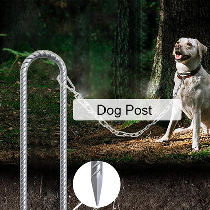 AAGUT 12 Inch Trampoline Stakes 6 Pack 3/8" U Shaped Rebar Ground Anchors Heavy Duty High Winds Galvanized Steel Trampolines Accessories for Swing Set, Camping, Soccer Goal, Huge Garden Decoration