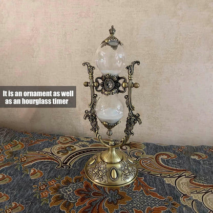 Sand Timer 30 Minutes,Sanduhr Deko,Hour Glass,Metal Vintage Hourglass,for Home Decoration Office Desk Wedding Party Decor Kitchen Timer (White Sand)