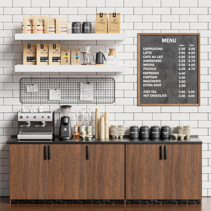 Heimlove 32 Inch Floating Shelves for Wall,White 9.3" Deep Floating Shelf Set of 2,Wall Mounted Shelves for Bathroom Bedroom Living Room Kitchen Office,Shelf for Books Storage Room,Home Decor