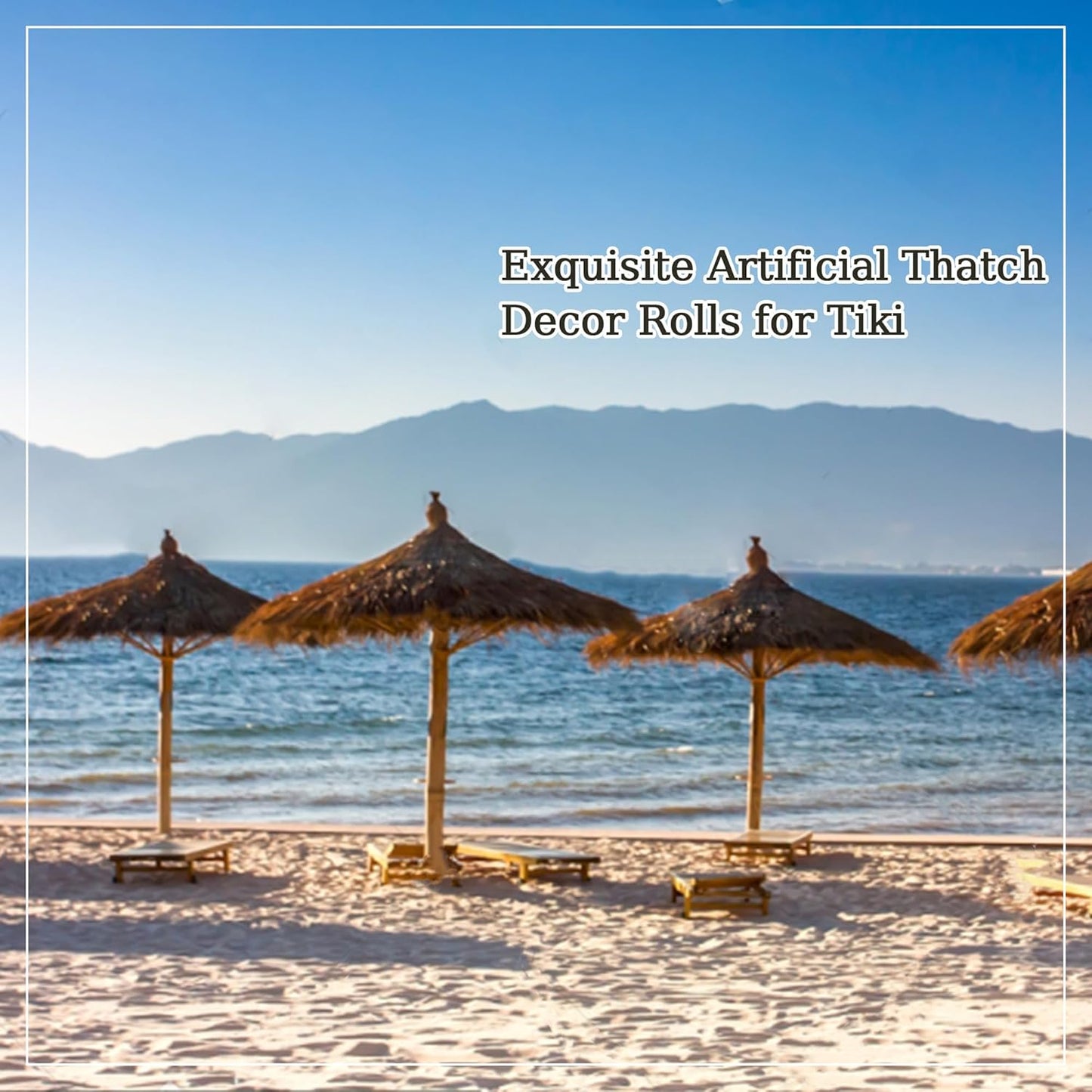 Premium Mexican Style Artificial Palm Thatch Roof Rolls. 5 Lengths, 2 Colors. Waterproof. Easy Install. Ideal for Tiki Bars, Parties, Gardens & Fences (20ft x 16in - Straw Yellow)