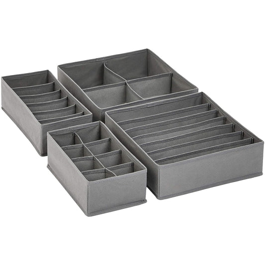 Amazon Basics Deep Drawer Organizer for Clothes, Collapsible Storage Boxes for Socks, Underwear and