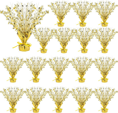 Crowye 18 Pieces Metallic Foil Spray Centerpiece Party Star Table Decoration Burst Metallic Table Centerpieces for Birthday Party Season Holiday(Gold)
