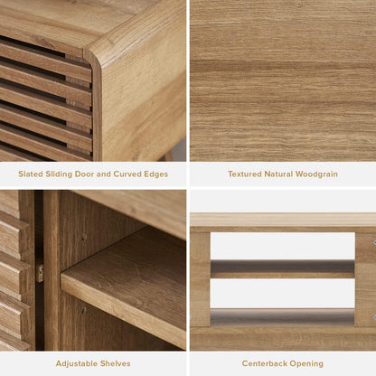 mopio Ensley TV Stand, Mid Century Modern for 55/60/65 inch TV, Farmhouse TV Stand, Entertainment Center with Storage, TV and Media Consol for Living Room (Oak, 59")