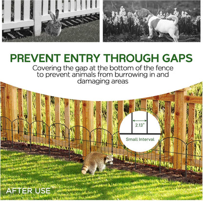 Goovilla Garden Fence, Total 10ft(L) x 24in(H) Garden Fencing Animal Barrier, 10 Pcs Rustproof Metal Fence Panels, Black No Dig Fence, Decorative Garden Fences and Borders for Dogs, Flower Bed, Patio