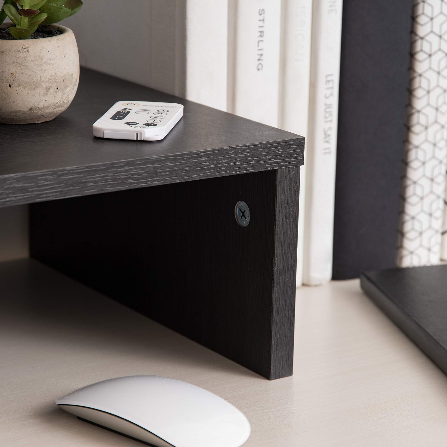 IRIS USA 1-Tier Stackable Desktop Monitor Stand Organizer, Black