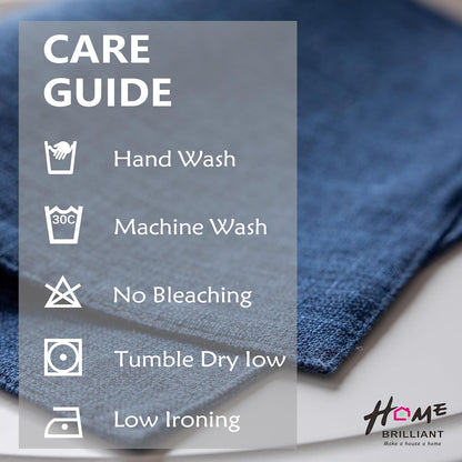 Home Brilliant Placemats Set of 8 Linen Blue Placemats Heat Resistant Dining Table Place Mats Kitchen Table Mats, Indigo