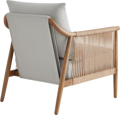 CHITA Braid Armchair Set of 2, Modern Accent Chair for Living Room, Light Grey