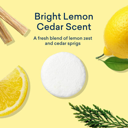 BLUELAND Toilet Bowl Cleaner Tablets, Starter Set, 14 Count with Tin, Lemon Cedar, Plastic-Free, No Harsh Chemicals, Plant-Based