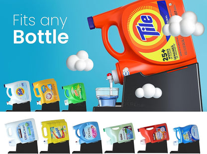 Skywin TidyFriend Laundry Detergent Holder Stand Organizer and Drip Tray for Washing Room Organization - 3 Pack Laundry Soap Holder for Liquid Detergent, Detergent Stand (Black)