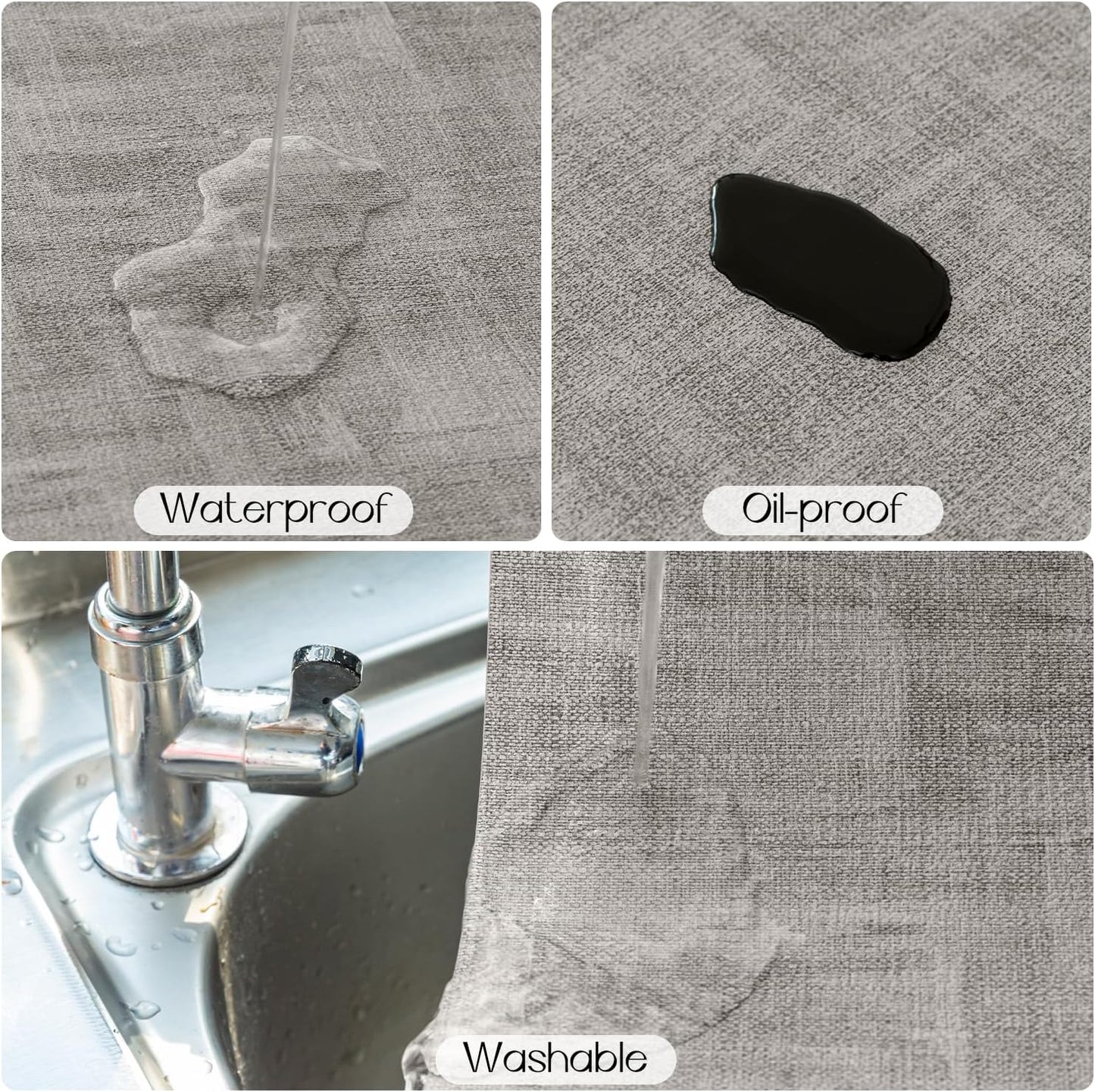 Romanstile Reversible Vinyl Placemats Set of 8, Faux Leather 100% Waterproof Oil-proof Wipeable Place Mats, Heat Resistant Dual Sided Table Mats for Kitchen/Dining/Party (Grey Nave Blue, 12 x 17 Inch)