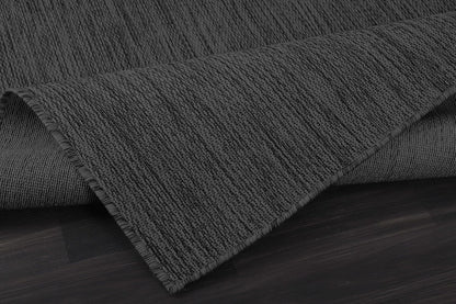 CAMILSON Outdoor Rug 9x12 Modern Area Rugs for Large Indoor and Outdoor Patios and Porches - Waterproof, Washable, Non-Shedding, Easy-to-Clean Outside Carpet (9 x 12, Solid - Dark Gray)