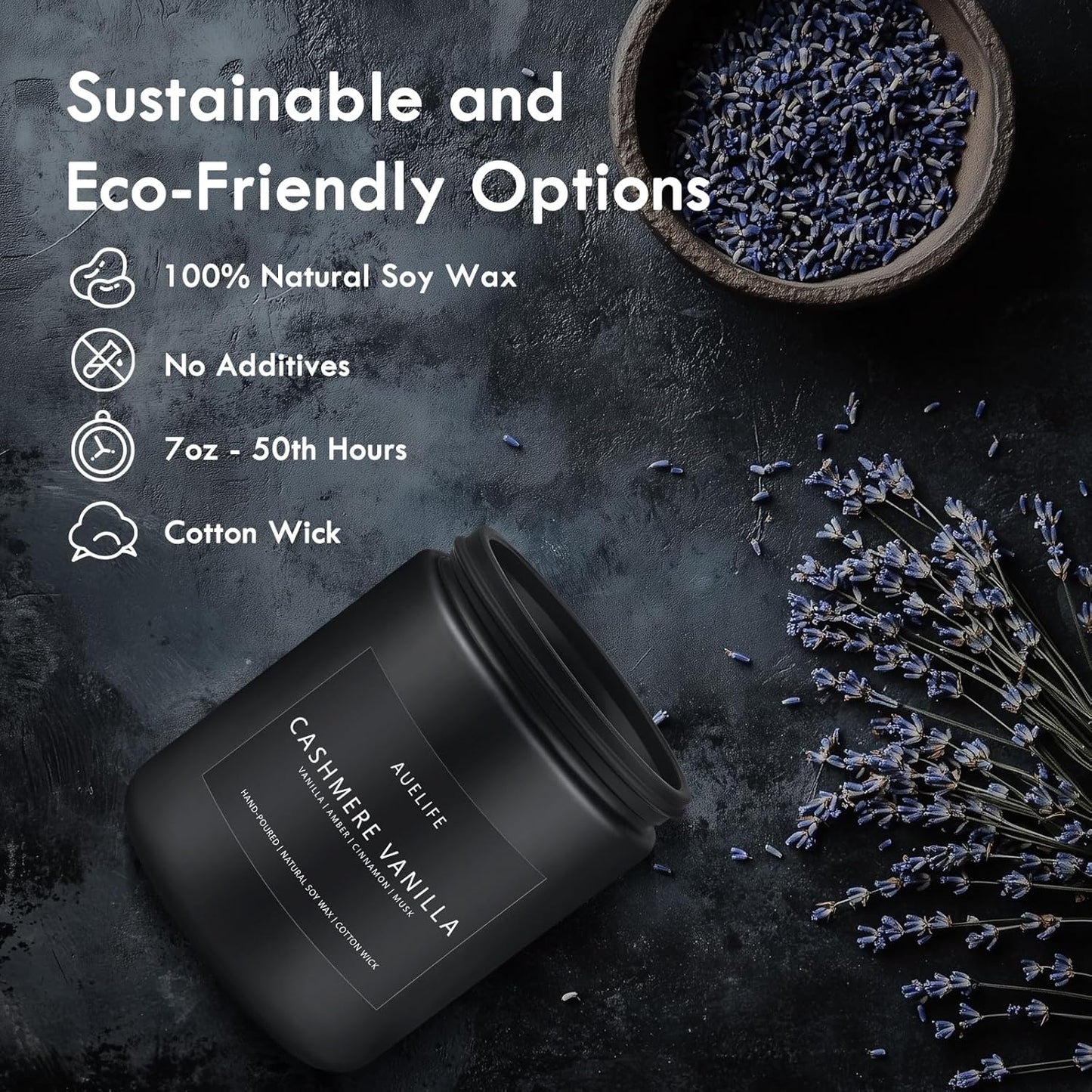 Cashmere Vanilla Candle | Scented Candles for Home, Aromatherapy Candle - Soy Candles for Home Scented, Candle Gift for Women Men, Home Fragrance Decoration -7oz