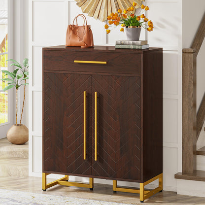 Tribesigns Shoe Cabinet with Doors, 20 Pairs Shoe Storage Cabinet with Drawer for Entryway, Modern