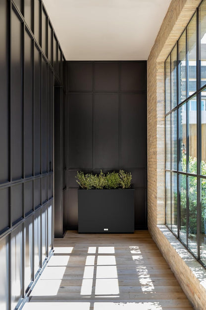 Veradek Block Series Span Plastic Planter - Tall Rectangular Planter for Indoor or Outdoor Patio/Porch | Durable All-Weather with Removable Insert Bucket | Modern Design for Plants, Flowers, Garden