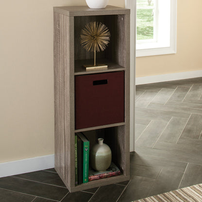 ClosetMaid 3 Cube Storage Shelf Organizer Bookshelf with Back Panel, Easy Assembly, Wood, Weathered