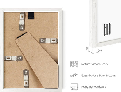 HAUS AND HUES Solid Oak 4x6 Picture Frame for Wall or Tabletop Set of 3-4x6 Picture Frame Collage, White Gallery Wall Frame Set, 4x6 Picture Frames, Photo Frames 4x6, Wooden Picture Frames 4x6