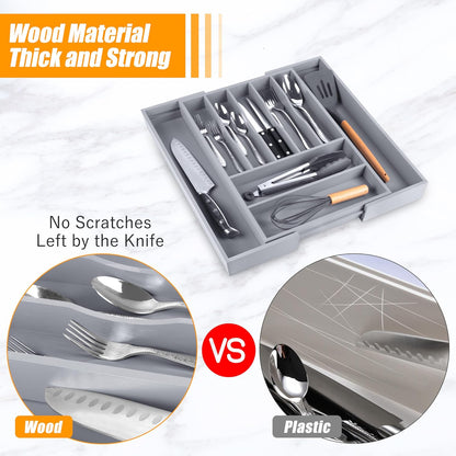 Kitchen Silverware Drawer Organizer and Storage Cabinet Utensil Rack Bathroom Counter Vanity Extra Large Big Cooking Drawer Organizers Countertop Pantry Storage Cabinet Best Kitchen Must Haves 2025