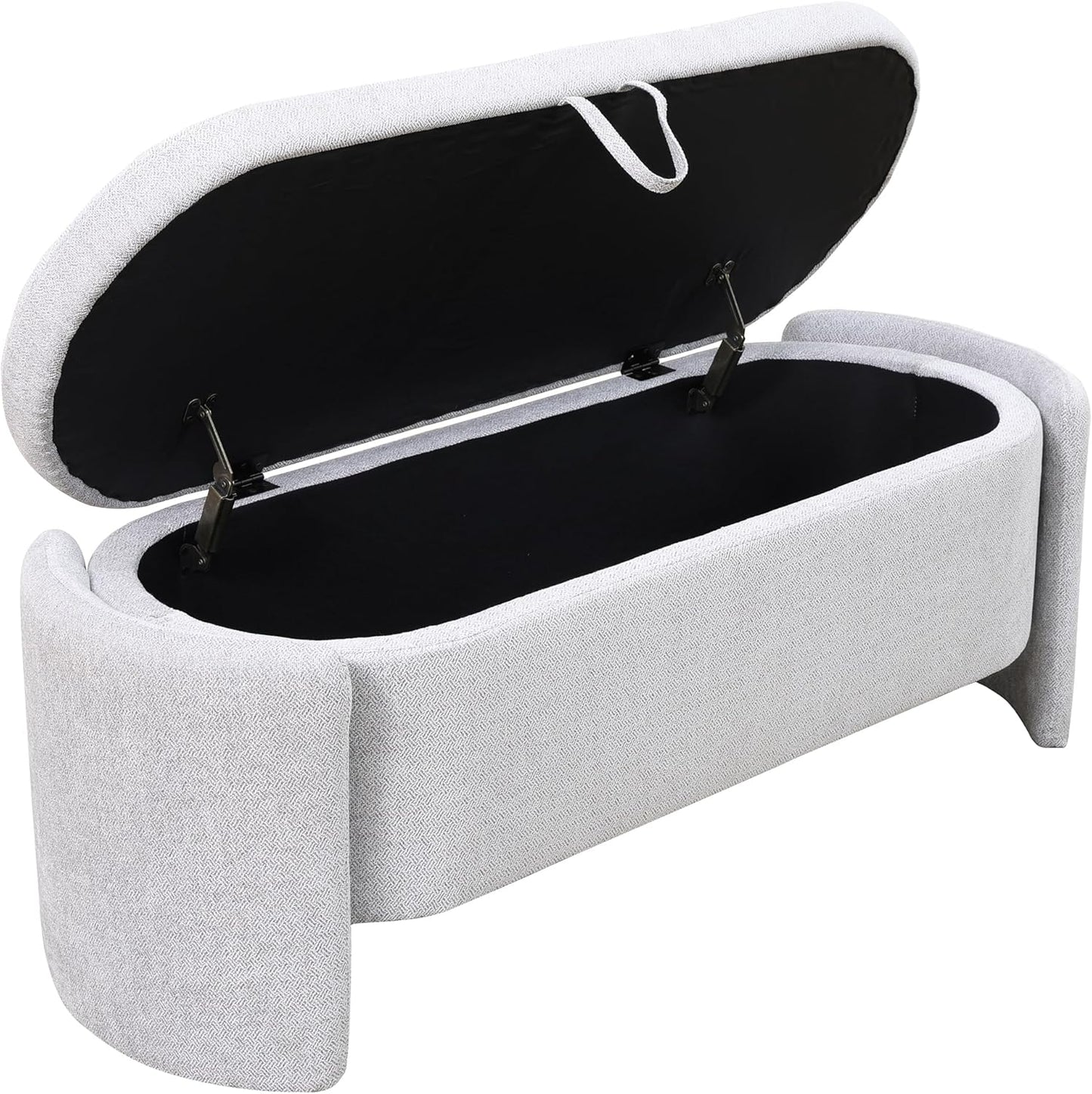 Ottoman Rectangular Storage Ottoman Bench, Footrest Stool Footstool with Lid for Living Room, Bedroom, Entryway, Brown, 47"x17"x18"