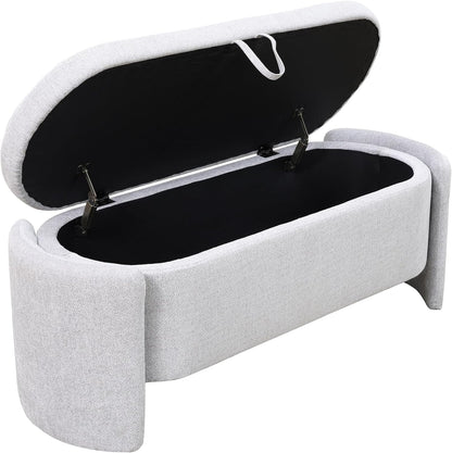 Ottoman Rectangular Storage Ottoman Bench, Footrest Stool Footstool with Lid for Living Room, Bedroom, Entryway, Brown, 47"x17"x18"