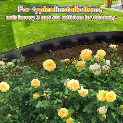 3 Inch x 60 FT (Multiple Sizes Available) Landscape Edging, Garden Edging Borders with 60pcs Upgrade Stakes, Flexible No Dig Plastic Garden Border for Lawn, Landscaping, Flower Beds and Yard