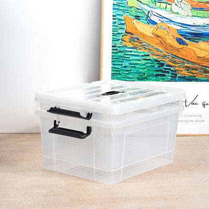 Cetomo Lidded Storage Bin with Handle, Storage Bins with Lid, Organizing Container with Secure