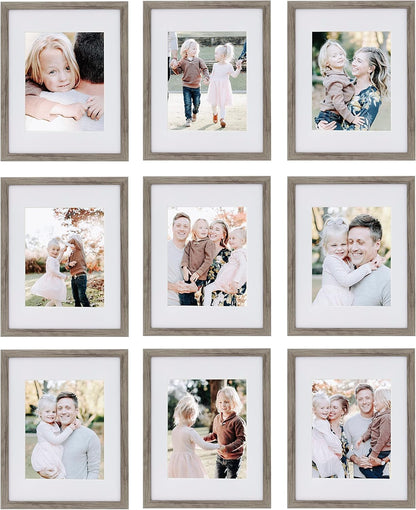 Sheffield Home 9 Piece Gallery Wall Frame Set, 11x14 Inch, Natural