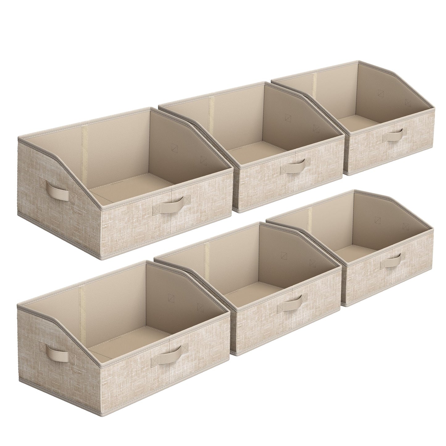 SONGMICS Storage Baskets, Set of 6, Foldable Closet Organizer for Shelves