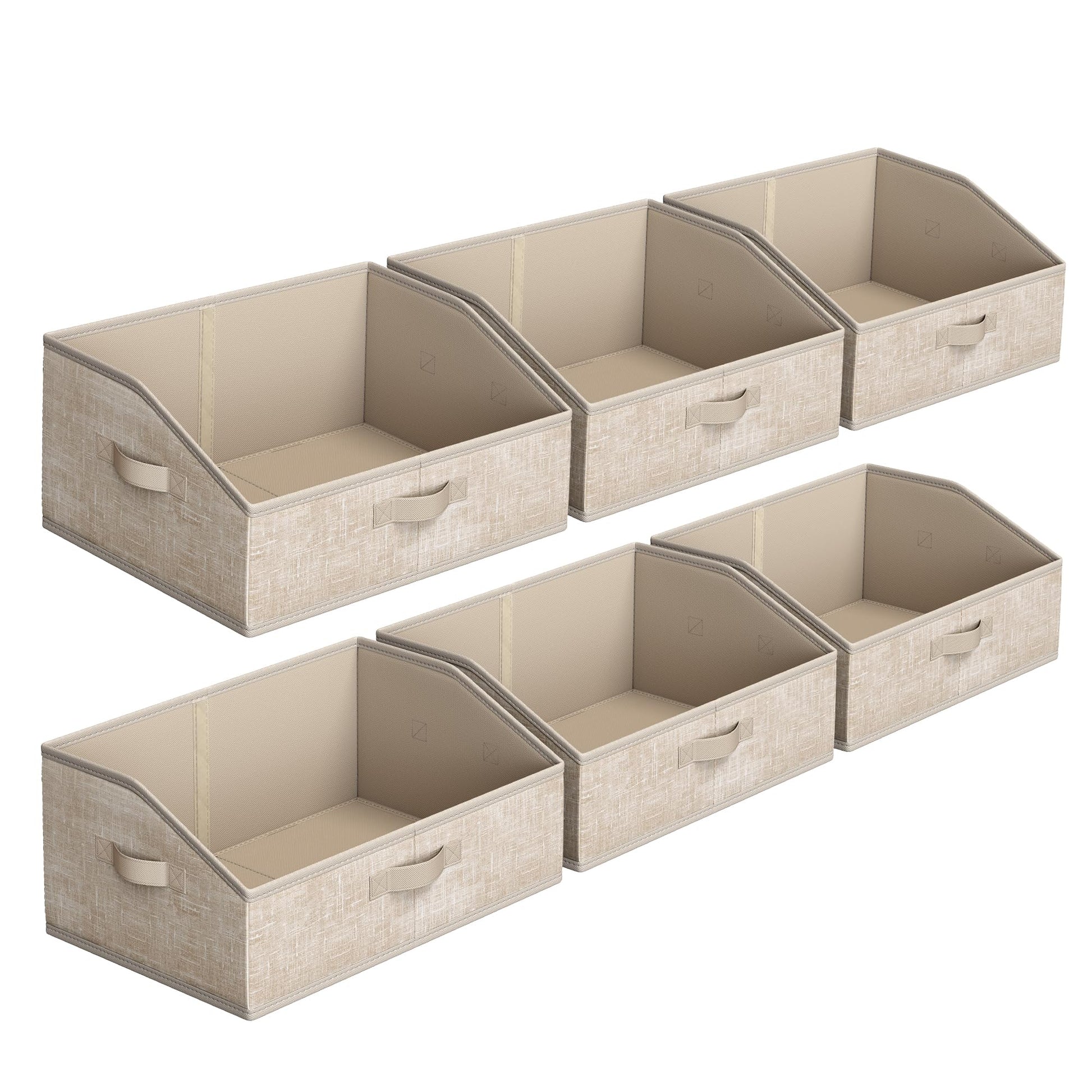 SONGMICS Storage Baskets, Set of 6, Foldable Closet Organizer for Shelves
