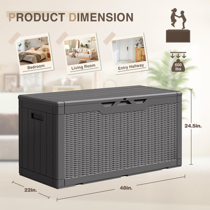 YESHOMY 100 Gal Plastic Storage Bins with Lid Stackable Box Organizers for Living Room, Office