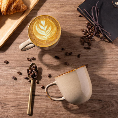 AmorArc 12oz Coffee Mugs, Ceramic Coffee Mugs set of 6 for Man, Woman, Dad, Mom, Modern Coffee Mugs with handle for Latte/Cappuccino/Milk/Cocoa. Dishwasher&Microwave Safe Latte