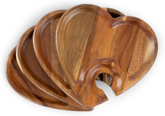 PICNIC TIME Toscana Heart-Shaped Wine Appetizer Trays