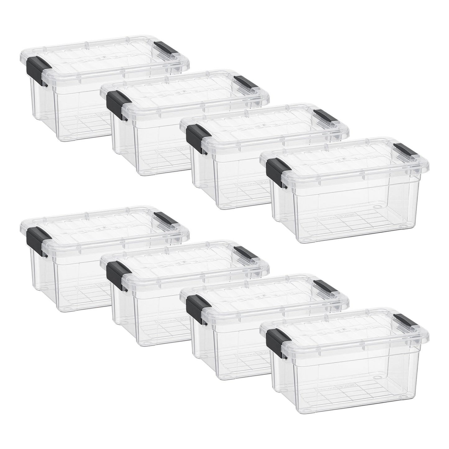 Superio Storage Bins with Lids- 8 Pack, 1.85 Qt Clear Boxes for Organizing, Stackable Plastic