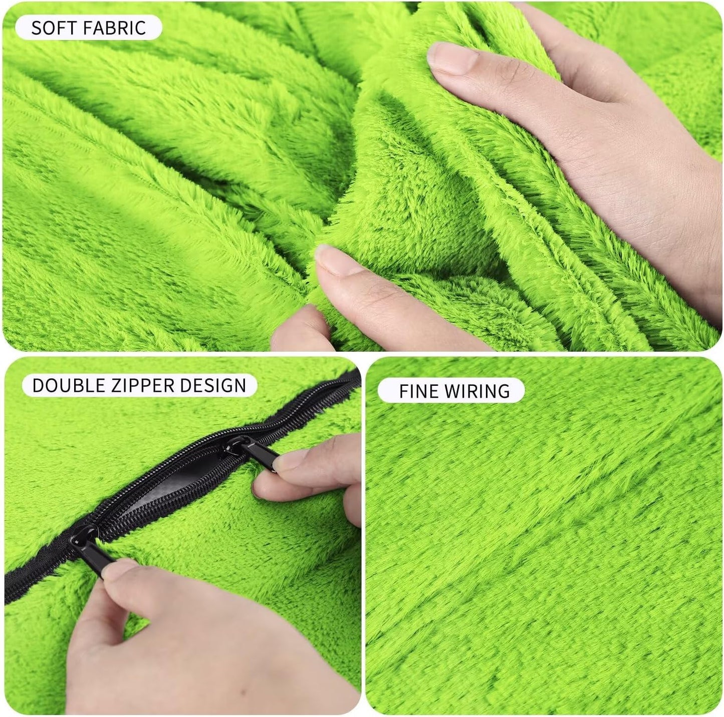 Bean Bag Chair for Adults 6FT,Soft Removable Cover for Teens/Girls Bedroom,Fluffy Giant Round Floor Beanbag Lounger Chairs (No Filler,Green)