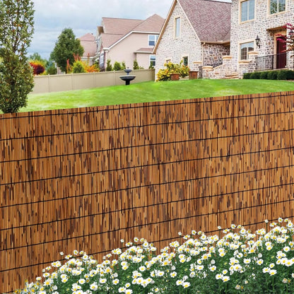 2 Pack Natural Reed Fence,6FT X 16.4FT Bamboo Fencing Privacy Reed Screening for Outdoor, Gallery, Restaurant, Hotel, Patio (Brown)