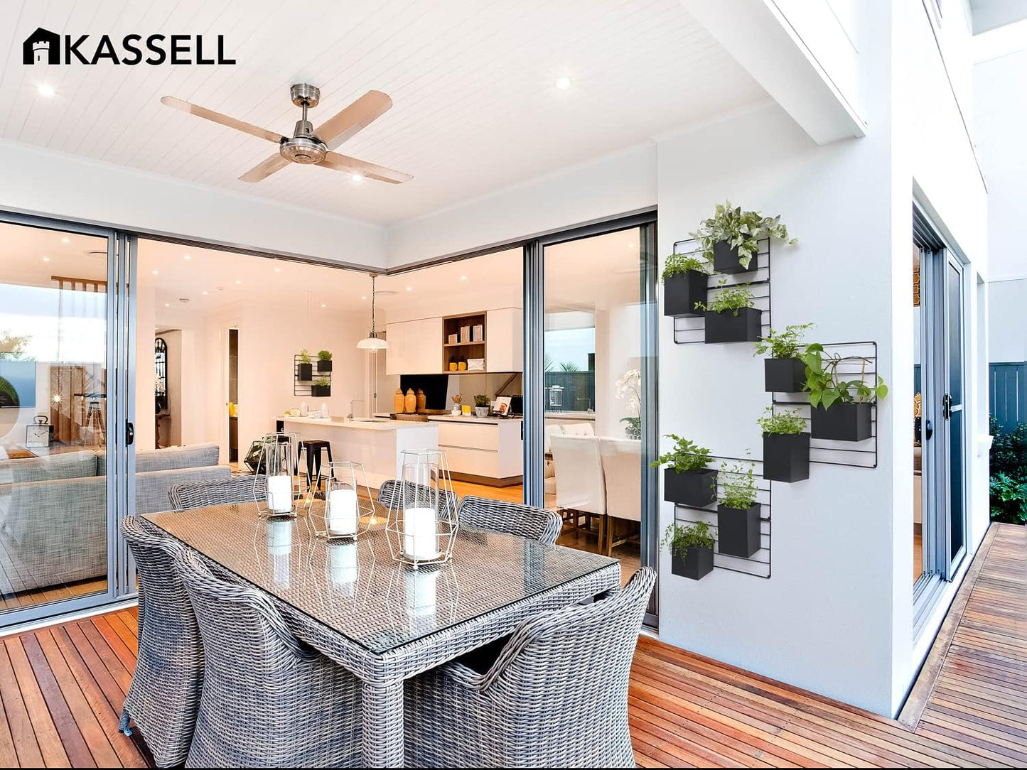 KASSELL Vertical Garden Wall Planter. Wall Mounted for Indoor Outdoor. All Metal Black Vertical Planter with No Assembly Required. Planter for Indoor Plants Flowers, Herbs, Succulents and Plants