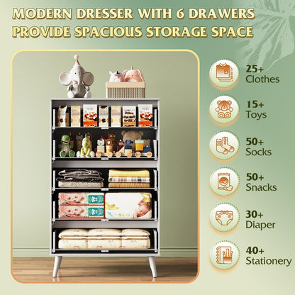 WLIVE 5 Drawer Dresser for Bedroom, Tall Wood Dresser, White Dressers Storage Organizer with Sturdy Metal Handle, Chest of Drawers for Living Room, Hallway, Closet