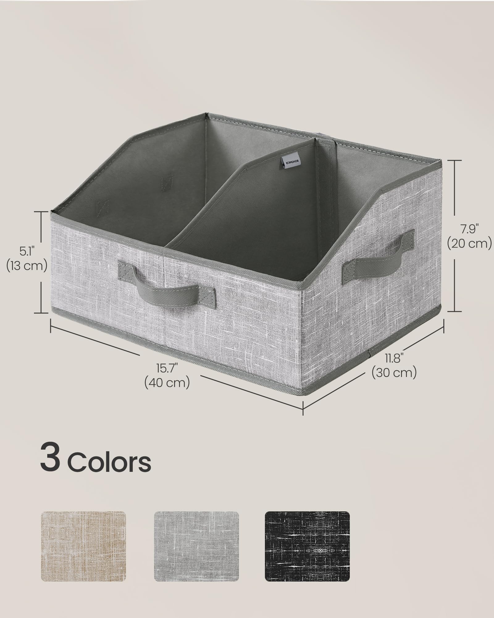 SONGMICS Storage Baskets, Set of 6, Foldable Closet Organizer for Shelves