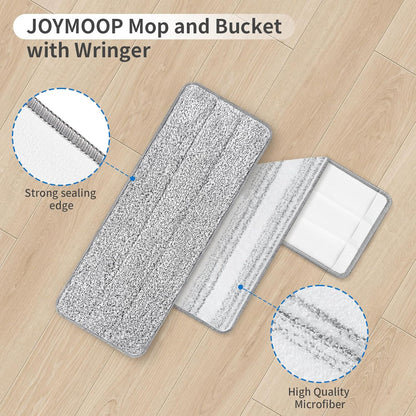 10Pcs Joymoop Mop Replacement Pads, 13 * 4.9'' Universal Mop Pads Mop Head Refills Washable Wet Mop, Compatible with Most 11-13” Size Mops