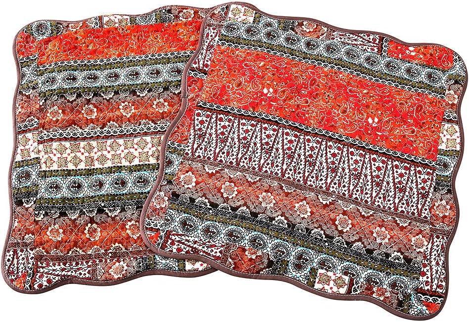 NEWLAKE Striped Classical Style Cotton Throw Pillow Covers (2 Pieces, 18X18 Inch)