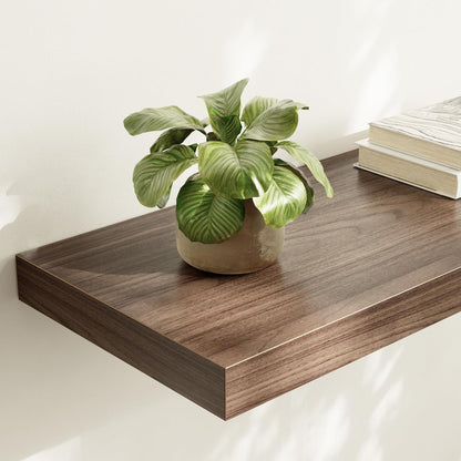 Large Floating Shelves for Wall Set of 2 Wooden Wall Shelves 36 in x 12.75 in x 2 in Room Decor Long Shelf with Invisible Wall Mount Bracket for Bedroom Kitchen Living Room Walnut