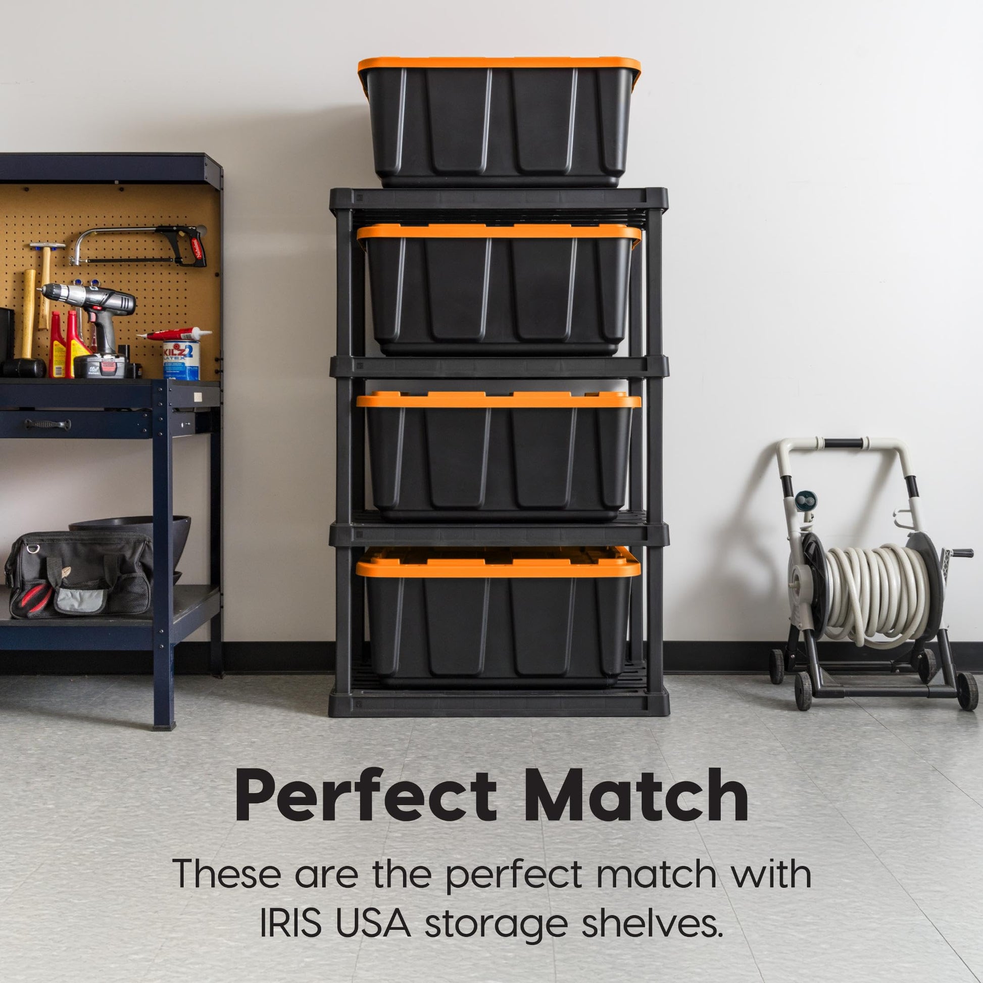 IRIS USA 3-Pack 27 Gal Heavy Duty Storage Tote Bins with Lids, Orange