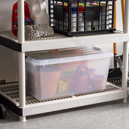 IRIS USA 5-Pack 68 Qt Stackable Storage Bins with Lids, Clear