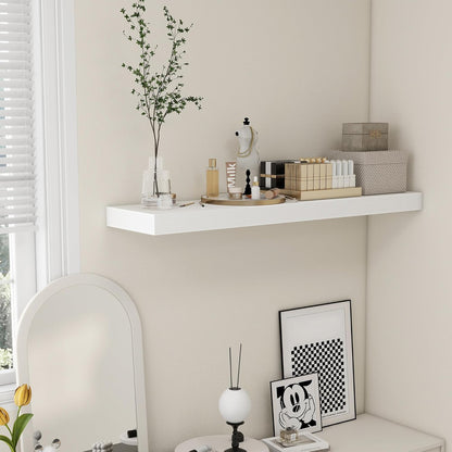 White Floating Shelves for Wall - 48 Inch Wide x 12 Inch Deep Wall Shelves Set of 1 - Rustic Wood Shelves for Living Room, Bathroom, Laundry Room, Bedroom, Kitchen, Home Office